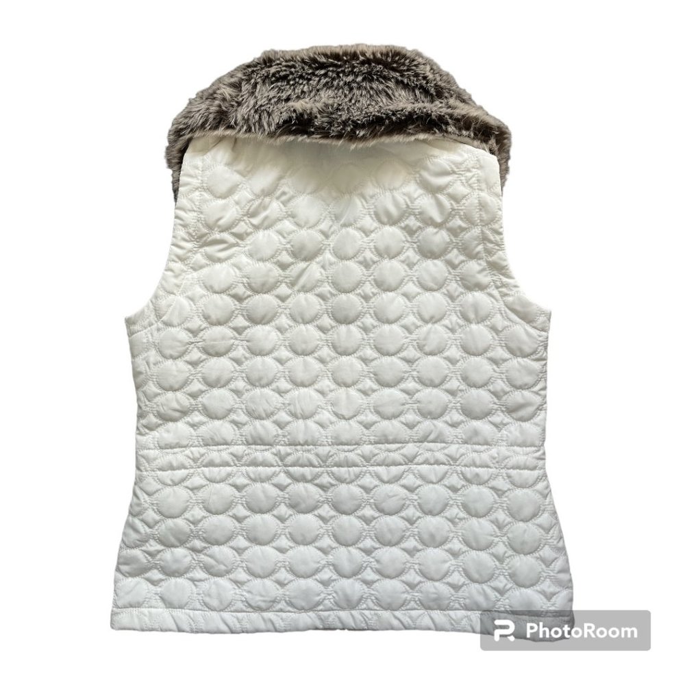 EUC White Puffer Vest with Removable Fur Collar PM - Picture 3 of 5